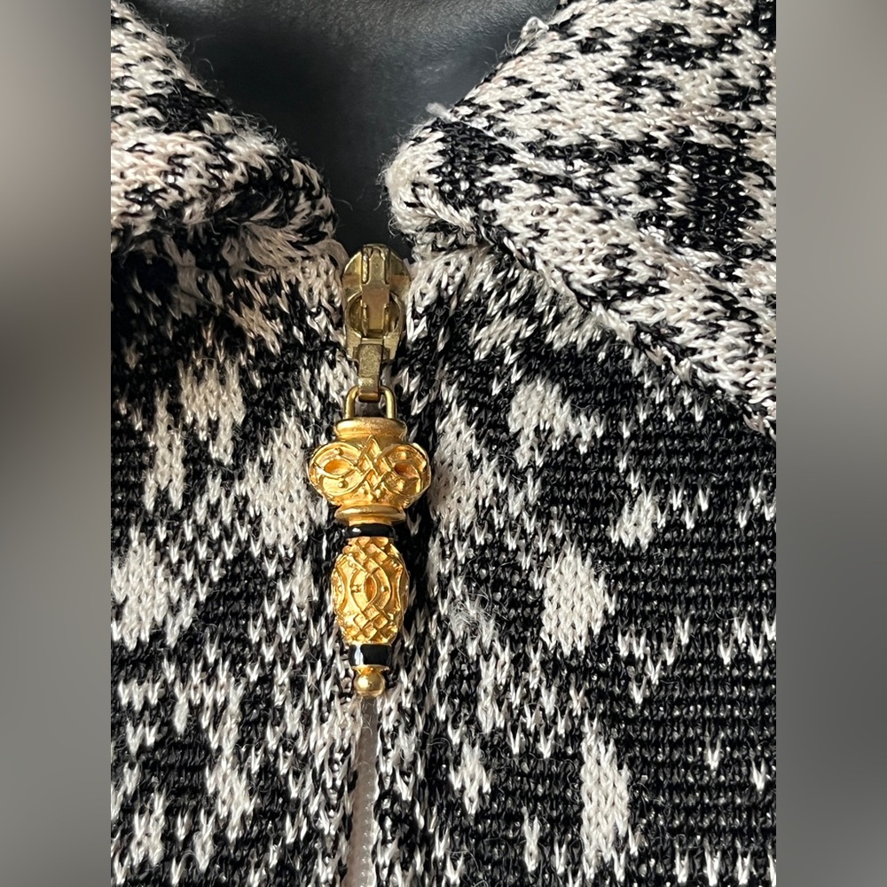 St. John Black White Knit Python Pattern Blazer J… - image 3
